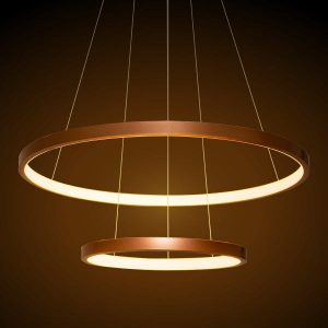 Lustre pendente moderno em led e metal